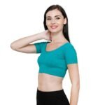 Women's Cotton Solid 3/4 Sleeve Regular Blouse - Image 2