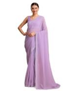 Women's Dazzling Divinity Crush Organza Saree Swarovski Stone Work Comes With Unstitched Blouse Piece